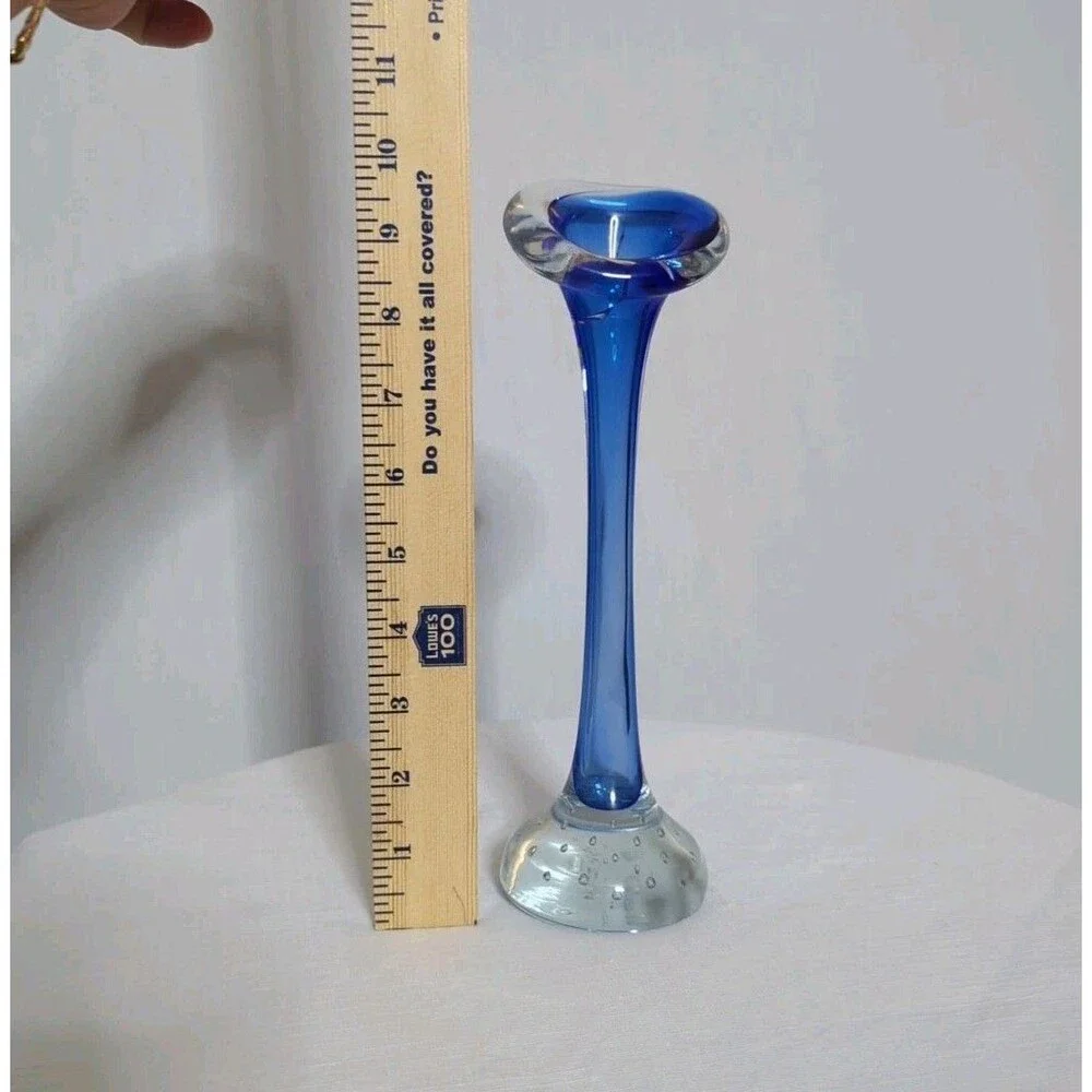 Bo Borgstrom Aseda Glasbruk Bullicante Cobalt Blue Jack In The Pulpit Vase FLAW